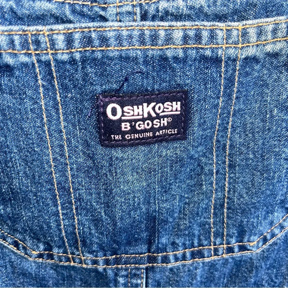 OshKosh B'gosh Girls‎ Denim Blue Overalls with Contrast Stitching